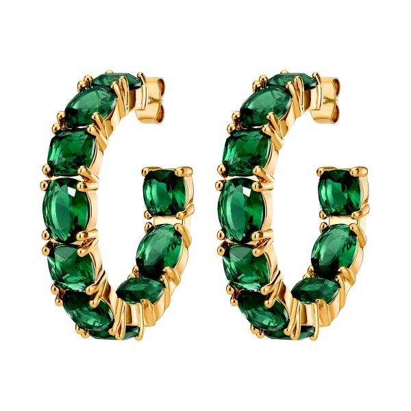 Dyrberg Kern Gretia Gold Earrings - Emerald Green